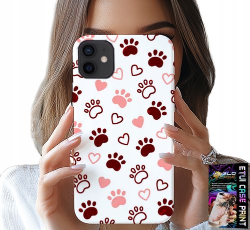 ETUI DO IPHONE 13 MINI - PSIE ŁAPKI NA BIAŁYM TLE, PIES, KOT, MIŚ na Arena.pl