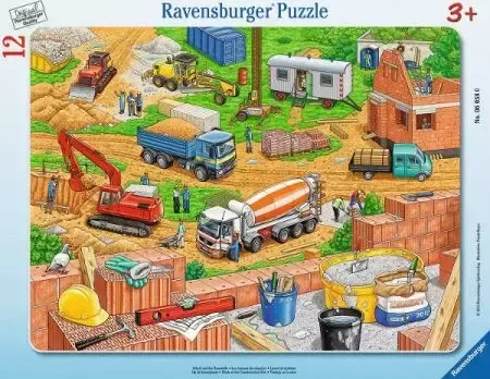 Puzzle ramkowe 12 elementów. Praca na budowie zdjęcie 1