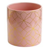 Doniczka Osłonka Różowy & Złoto Glamour Cylinder 13 x 14cm