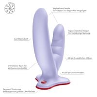 dildo podwójne ryde z przyssawką fun factory lawendowe