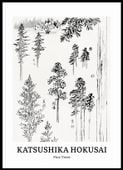 Plakat 50x70cm Design Pine Trees, Hokusai Vintage do Salonu