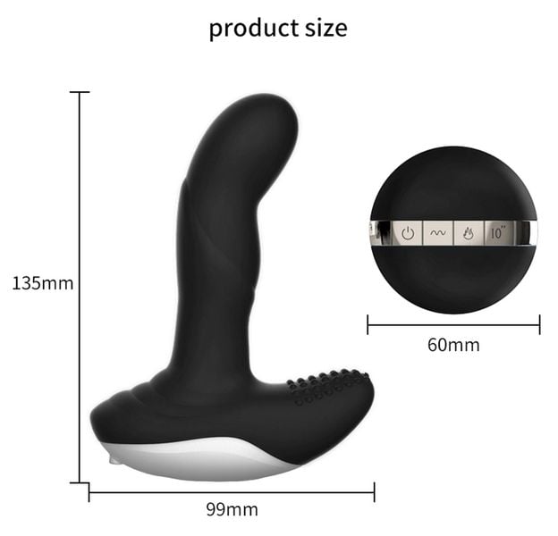Wibrator-Silicone Massager USB 7 Function + Pulsator / Heating BLACK zdjęcie 7