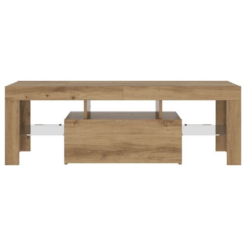 Szafka pod TV z oświetleniem LED, dąb artisan, 120x36,5x40 cm na Arena.pl