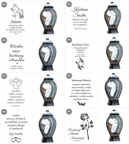 Latarenka nagrobna z imieniem i datą nowoczesny znicz wszystkich świętych na Arena.pl