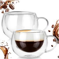 2x Szklanka Termiczna z Podwójną Ścianką do Napojów Kawy Herbaty 280 ml