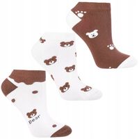 Skarpetki Damskie Stopki Bawełniane w Misie 3-pak WIELOKOLOROWY MORAJ 35-38