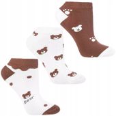 Skarpetki Damskie Stopki Bawełniane w Misie 3-pak WIELOKOLOROWY MORAJ 35-38
