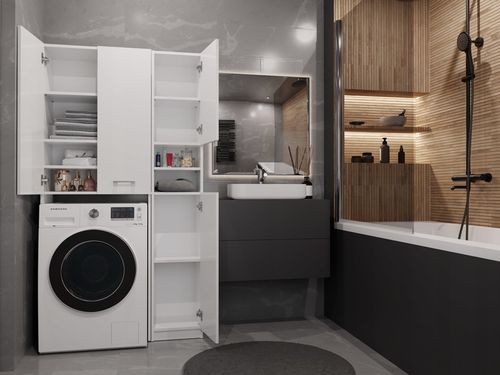 ZESTAW ŁAZIENKOWY MARPOL DD SZAFKA BIEL MAT na Arena.pl