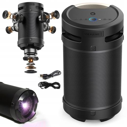 GŁOŚNIK BLUETOOTH PRZENOŚNY MANTA XBASS 360 100W TWS USB MP3 WODOODPRONY na Arena.pl