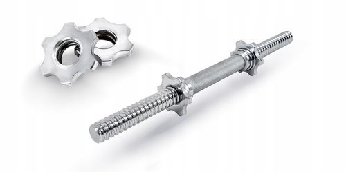 Gryf krótki 40cm hantle śrubowy 30mm chromowany stal pełny gwintowany mocny na Arena.pl