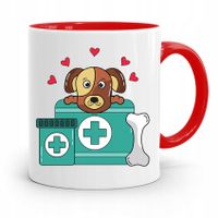 Kubek Czerwony Weterynarza Najlepszy Weterynarz Z Nadrukiem Ze Zdjęciem