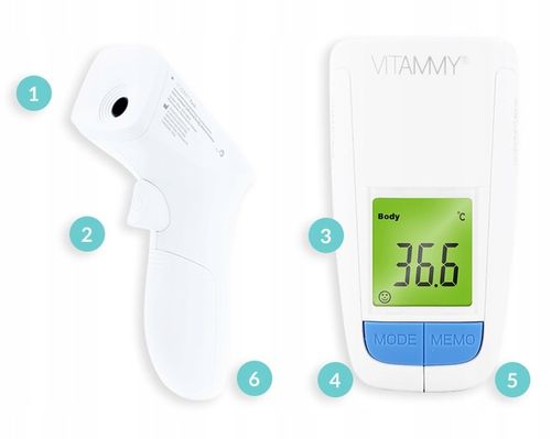 TERMOMETR BEZDOTYKOWY ELEKTRONICZNY NA PODCZERWIEŃ VITAMMY FLASH CERTYFIKAT na Arena.pl