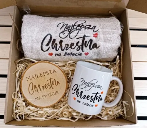 PREZENT dla od matki chrzestnej chrzest ręcznik na Arena.pl