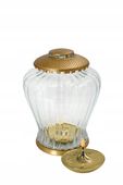 Znicz vintage duży lampion bańka bombka ZŁOTA znicz Wazon ZE ŚWIECĄ LEDOWA
