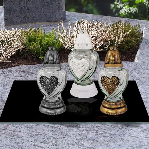 SZKLANA PODSTAWKA POD ZNICZE Z DEDYKACJĄ 52x40cm Czerń 486j na Arena.pl