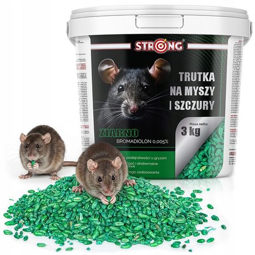 ZATRUTE ZIARNO NA MYSZY I SZCZURY TRUTKA ZBOŻOWA STRONG BROMADIOLON 3 na Arena.pl