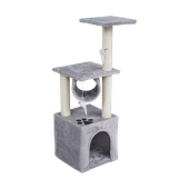 Drapak dla kota legowisko zabawka domek wieża budka wysoka szary Rebel