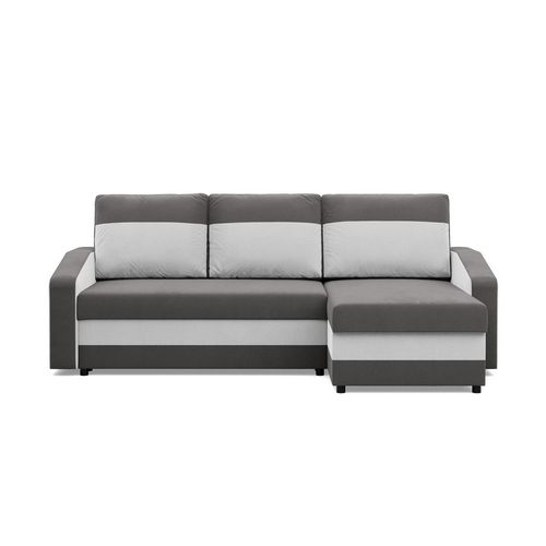 Narożnik uniwersalny, mikrofaza, AURELO, 231x140x92 cm, szary, biały na Arena.pl