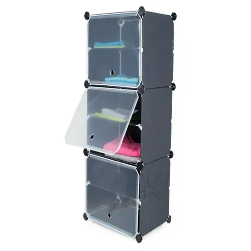 Szafka modułowa półka na buty obuwie regał szafa 6 zamykanych półek na Arena.pl