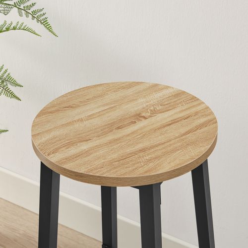 Taboret barowy - dąb sonoma / nogi czarne na Arena.pl