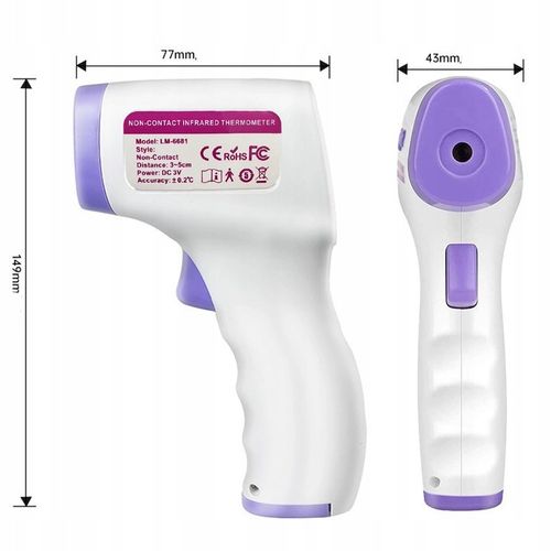 TERMOMETR BEZDOTYKOWY NA PODCZERWIEŃ LCD DLA DZIECI I DOROSŁYCH DOKŁADNY na Arena.pl