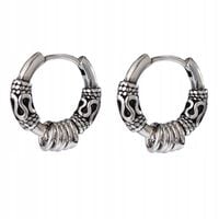 Retro kolczyki męskie srebrne wzory, S925 srebrne