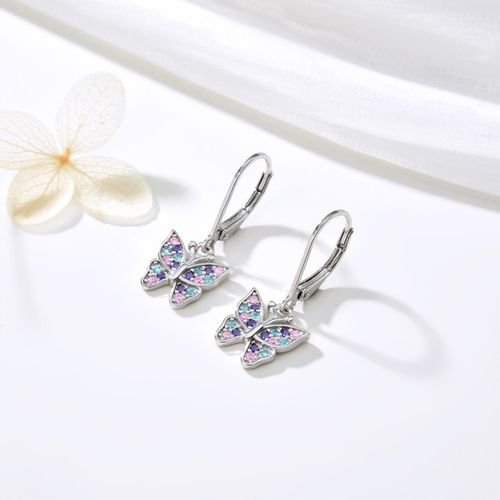 Kolczyki wiszące motylki srebrne dla dziewczynki dzieci srebro próba 925 na Arena.pl