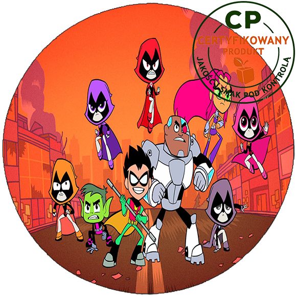 Opłatek na tort Młodzi Tytani zdjęcie 1