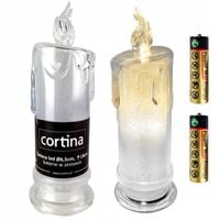 ŚWIECA AKRYLOWA 18CM WKŁAD LED NA BATERIE ŚWIECZKA ZNICZY ZNICZ WYSOKA