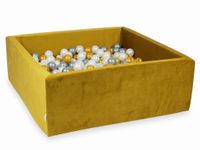 Suchy basen z piłeczkami 600 sztuk 110x110x40 Velvet zloty (złote, srebrne, perłowe)