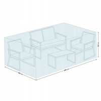 DUŻY POKROWIEC NA MEBLE OGRODOWE KAWOWE 280X180X100 CM ETUI NA ZESTAW