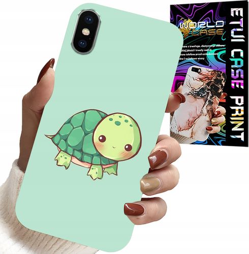 ETUI DO IPHONE X / XS - SŁODKIE ŻÓŁWKI WZORY DLA DZIECI + SZKŁO na Arena.pl