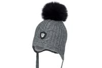 JAMIKS MATIAS czapka wiązana z pomponem na zimę szara 50-52