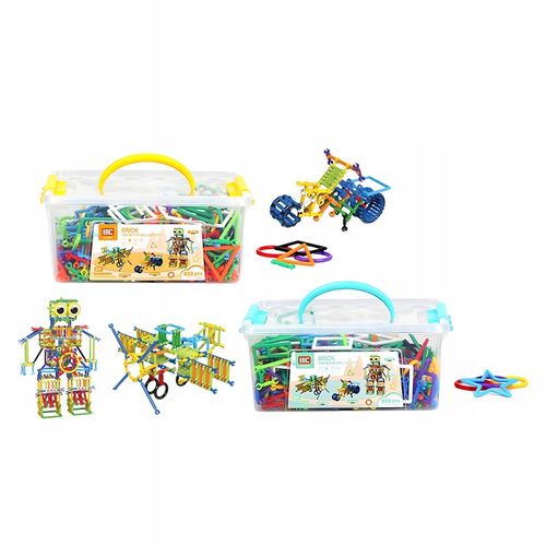 Klocki Małych Geniuszy Słomki Konstrukcyjne 869 el Edukacyjne Dla Dzieci na Arena.pl