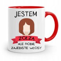 Kubek Czerwony Fryzjerki Robię Zajebiste Włosy Z Nadrukiem Ze Zdjęciem