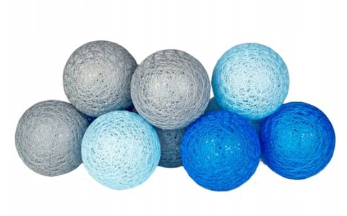 Cotton Balls Kula Led Niebieska 10Szt