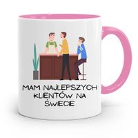 Kubek Różowy Dla Barmana Najlepszych Klientów Z Nadrukiem Ze Zdjęciem
