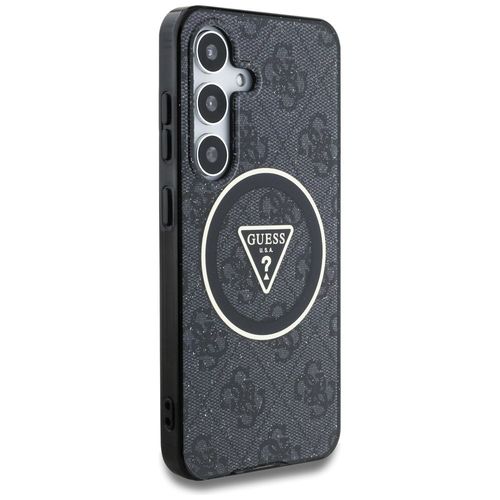 Etui Guess 4G Glitter Triangle Buttons MagSafe do Samsung Galaxy S25 czarny na Arena.pl