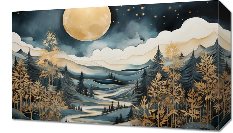 Obraz 50x30cm Szepty Nocnego Lasu zdjęcie 1