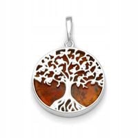 SREBRNY WISIOREK DRZEWO Z BURSZTYNEM