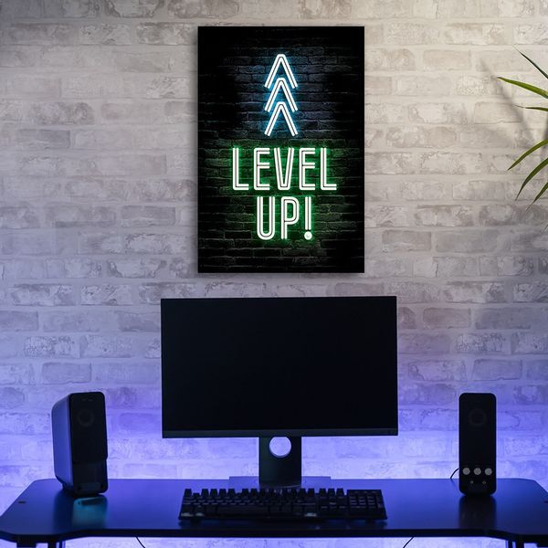 Emaga Obraz na płótnie, Napis Level up gaming - 60x90 zdjęcie 2