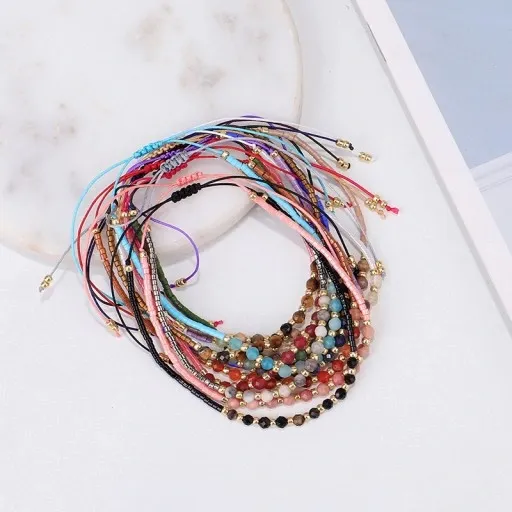 BRANSOLETKA DAMSKA KAMIEŃ AGAT DROBNE KORALIKI zdjęcie 4