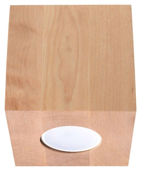 Downlight LAMPA sufitowa Quad SL.0493 Sollux drewniana OPRAWA w stylu skandynawskim kostka zdjęcie 1
