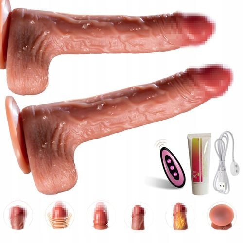 Dildo masturbator z teleskopowym i obrotowym i podgrzewanym wibratorem na Arena.pl