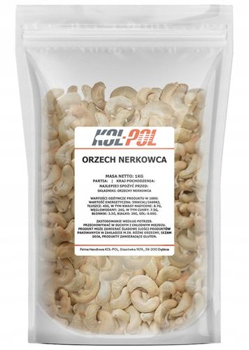 ORZECHY NERKOWCA 1kg Całe nerkowce wysoka jakość na Arena.pl