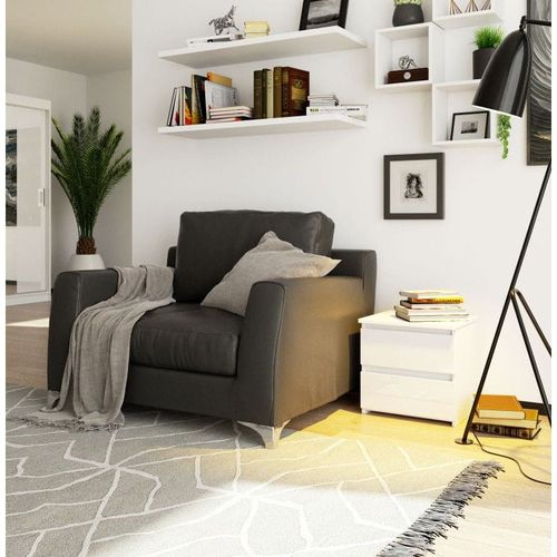 Szafka nocna, STILO, 2 szuflady, 40x35x40 cm, biel, połysk | TYLETEGOTU na Arena.pl