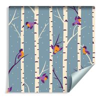 Tapeta Kolorowe Ptaki Wśród Drzew