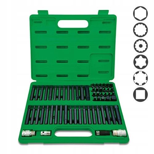 ZESTAW BITÓW KOŃCÓWEK TORX IMBUS SPLINE RIBE SQ 60 EL TOPTUL GCAI6003 na Arena.pl