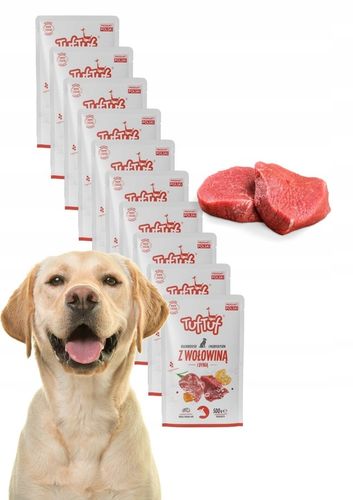 Mokra karma dla psa, 65% mięsa, saszetka 40x500g, zestaw Tuf Tuf mix smaków na Arena.pl