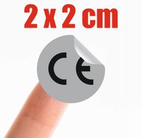 SZARA Naklejka Certyfikowane Oznaczenie CE 2x2 cm 5 szt